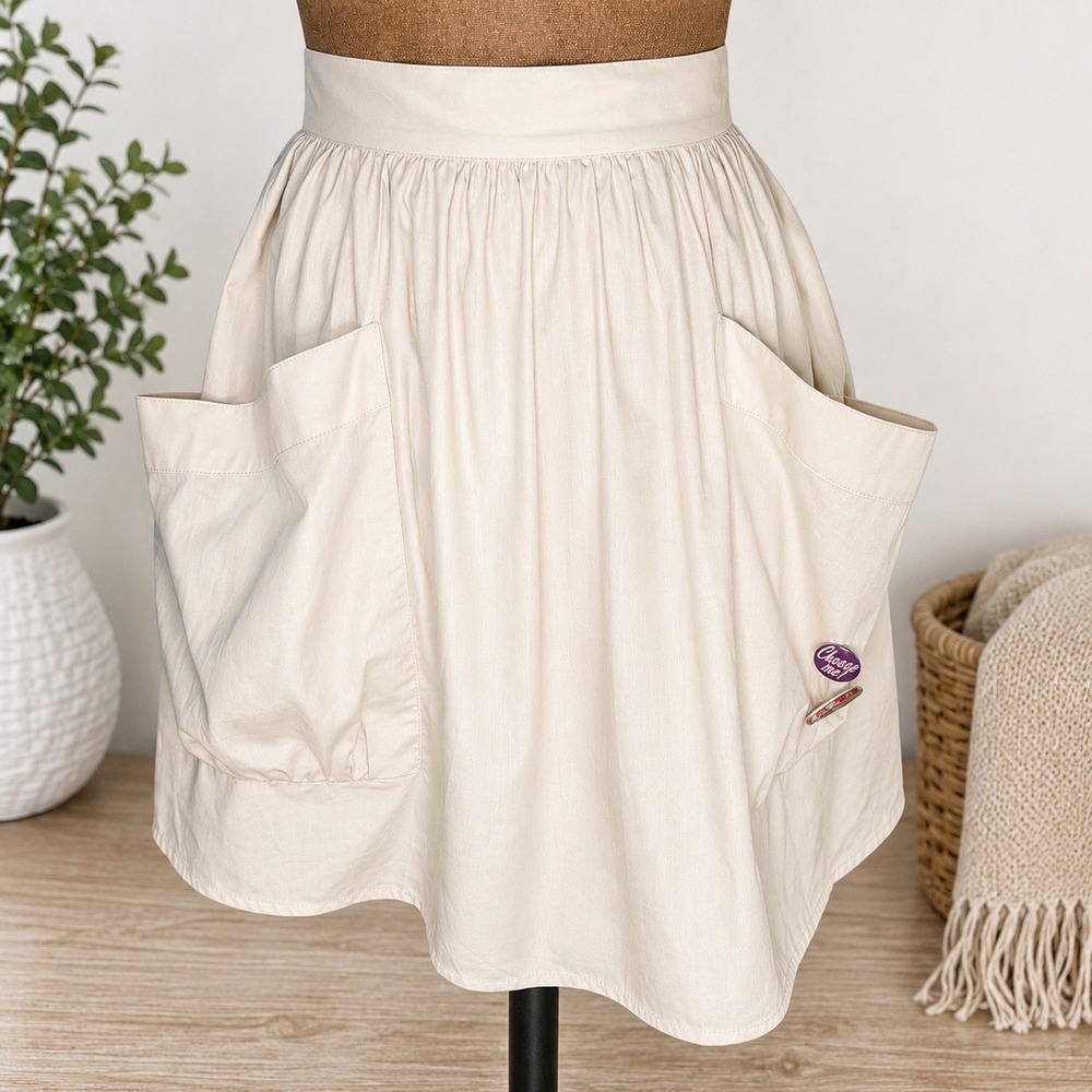 Fiorucci Cotton‎ Above Knee A-Line Skirt IT 38 XS Tan Made in Italy NWT Utility